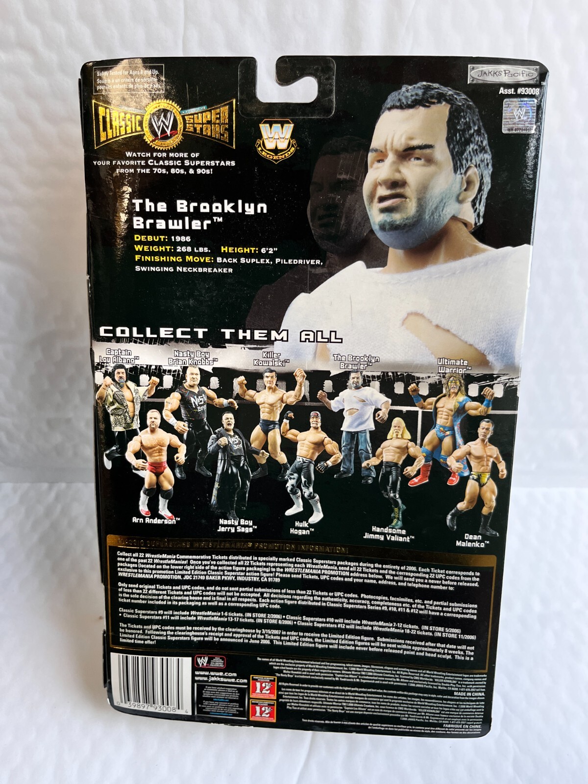 WWE WWF BROOKLYN BRAWLER CLASSIC SUPERSTARS SERIES 12 JAKKS WRESTLING TOY FIGURE