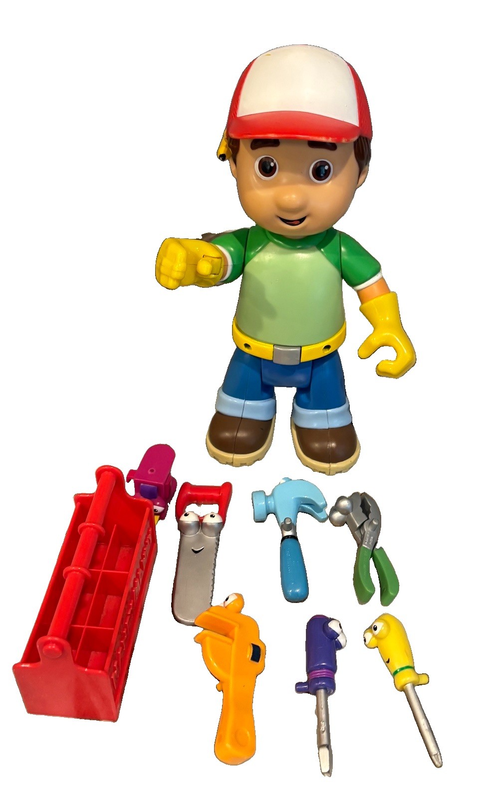 Disney Handy Manny 10 Talking Doll 7 Tools and Toolbox 2007 Working