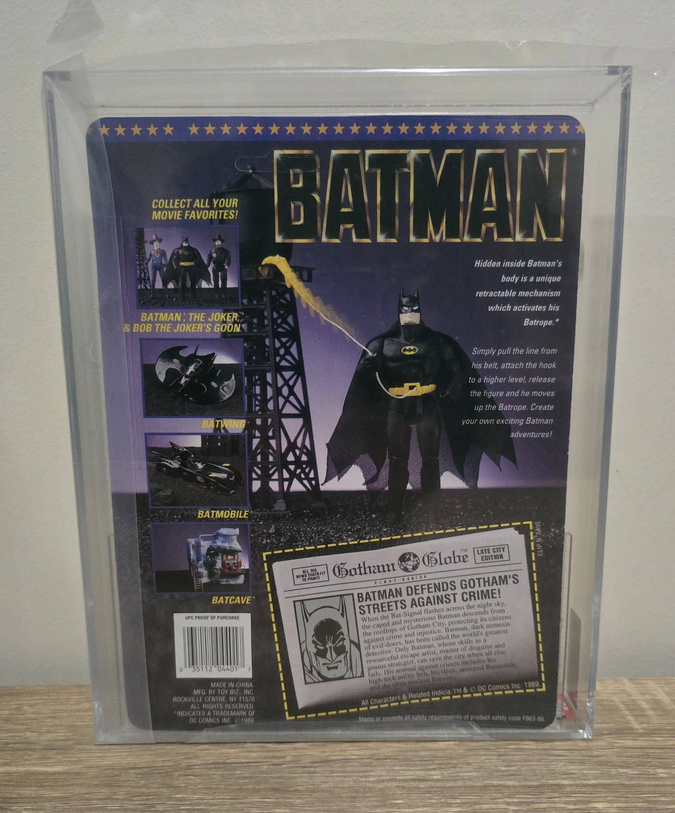 CGA/AFA 8.5 NM TOYBIZ 1989 BATMAN ROUND JAW BATMAN MOVIE SERIES FIGURE