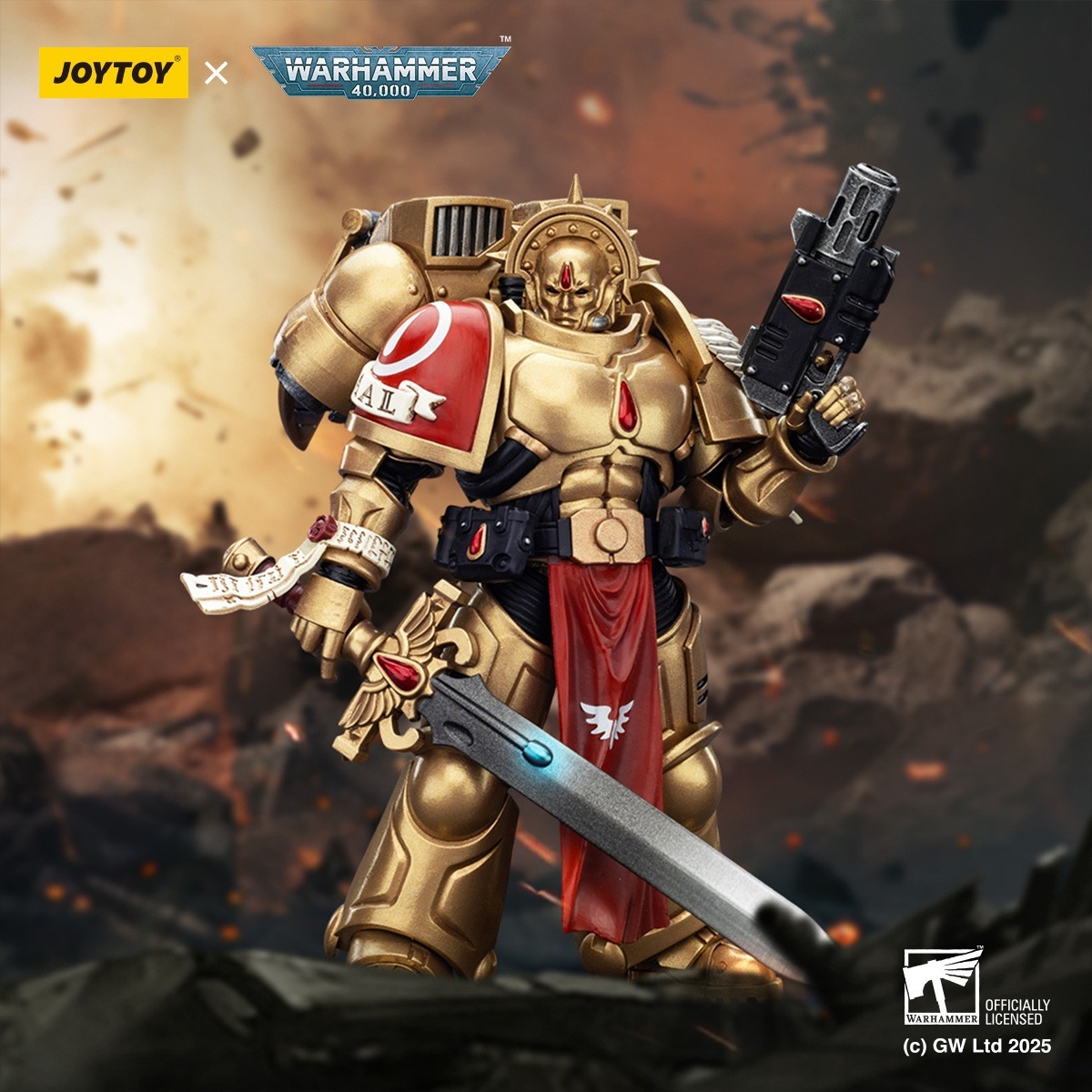 JOYTOY Warhammer 40K 1/18 Action Figures Blood Angels Sanguinary Guard 3PCS