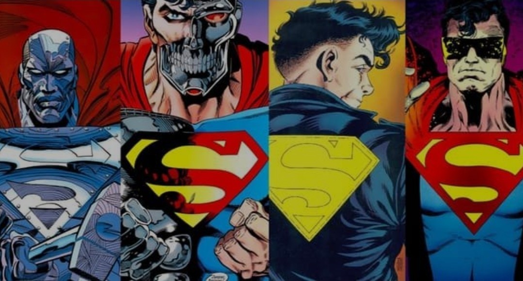 McFarlane DC Reign Supermen LOT 4 Figures NEW Steel Eradicator Superboy Cyborg