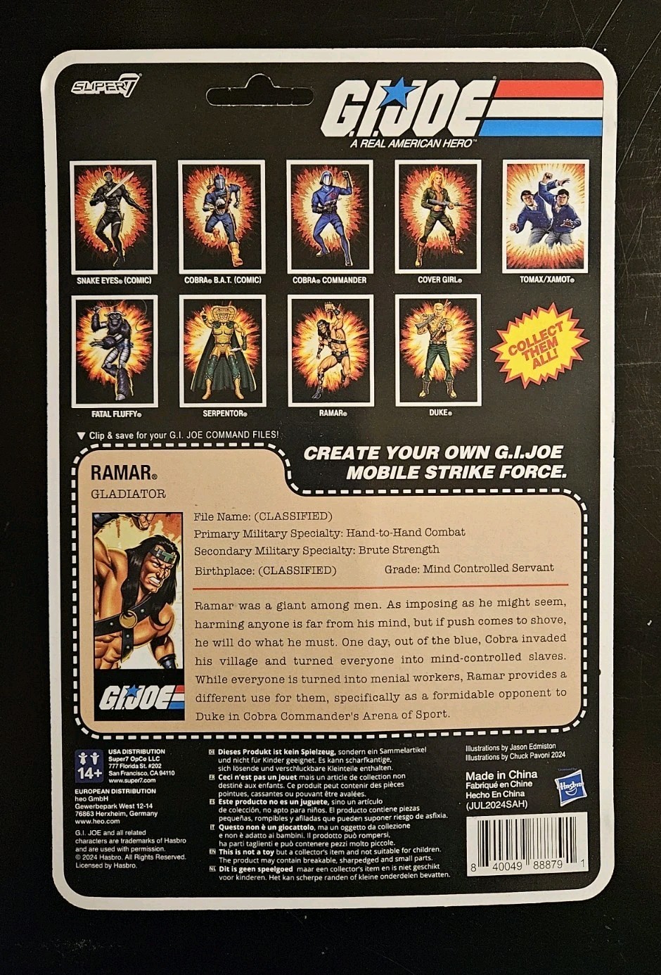 GI Joe ~ Ramar ~ Gladiator ~ Super7 ~ ReAction Plus ~ O-Ring ~ 2024 1/18 Scale