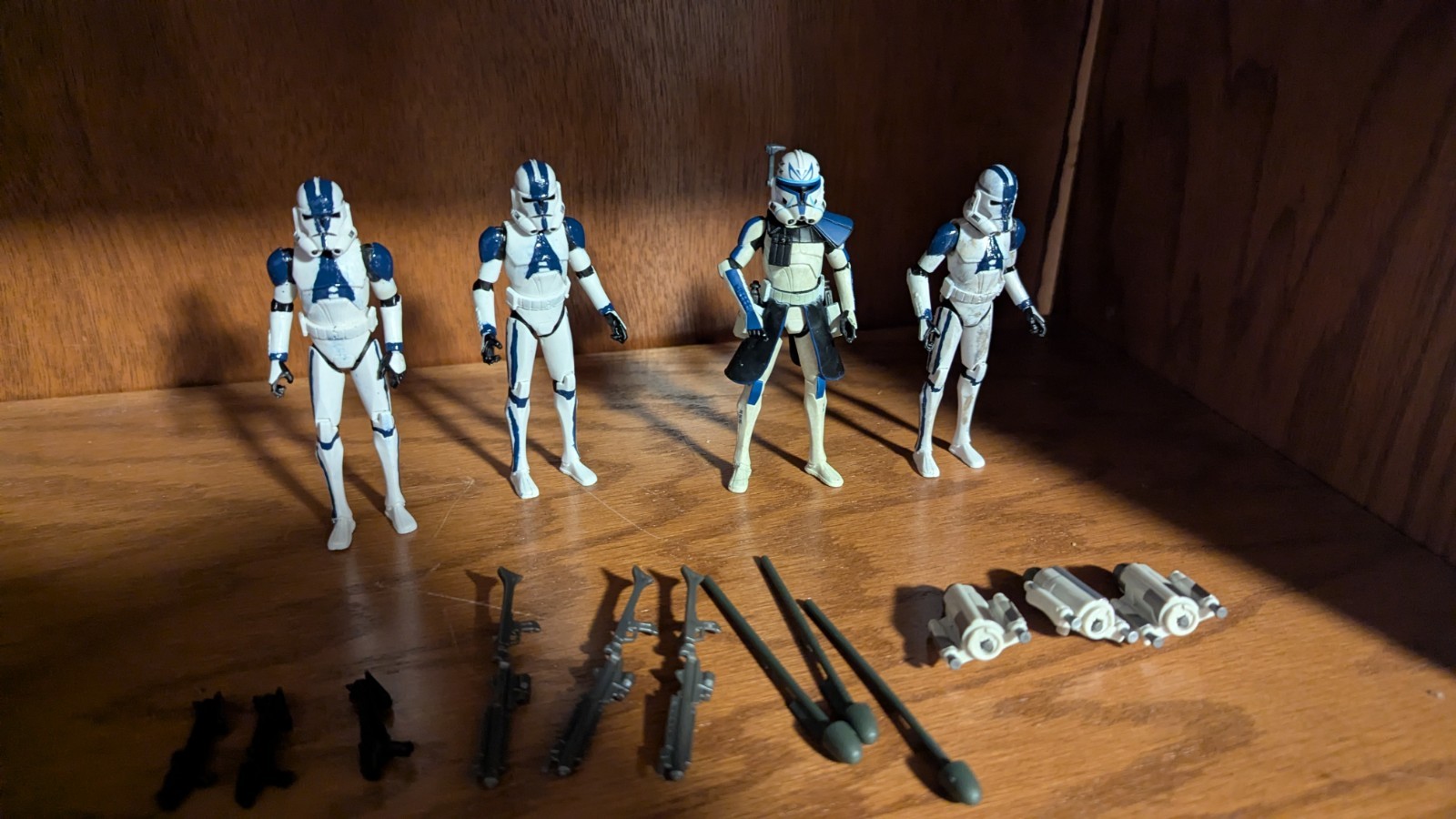 Star Wars Captain Rex & 3 Custom 501st clone wars clones