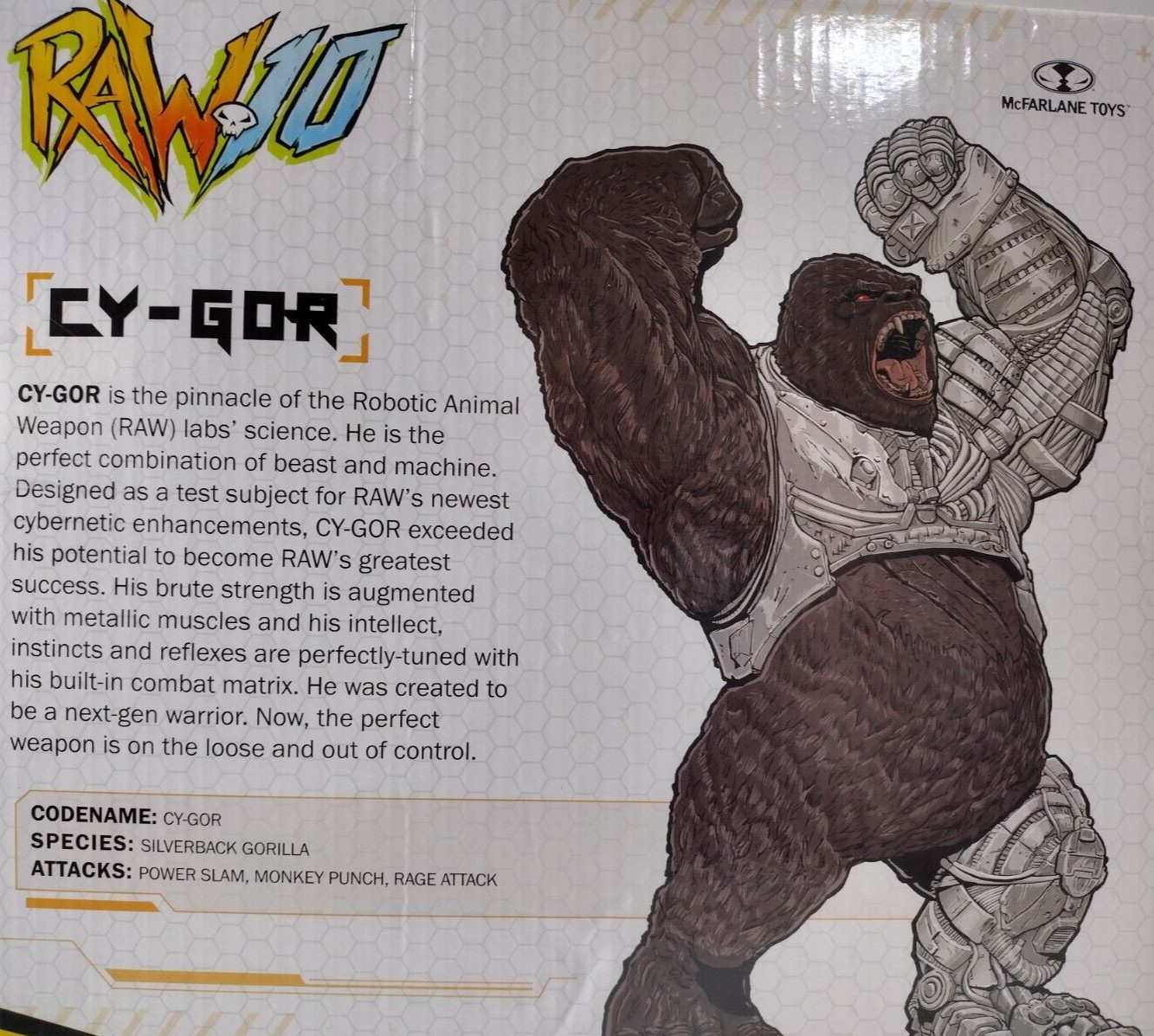 McFarlane Raw 10 CY-GOR Robot Animal Weapon 10.5″ Gorilla Action Figure Toy NEW!