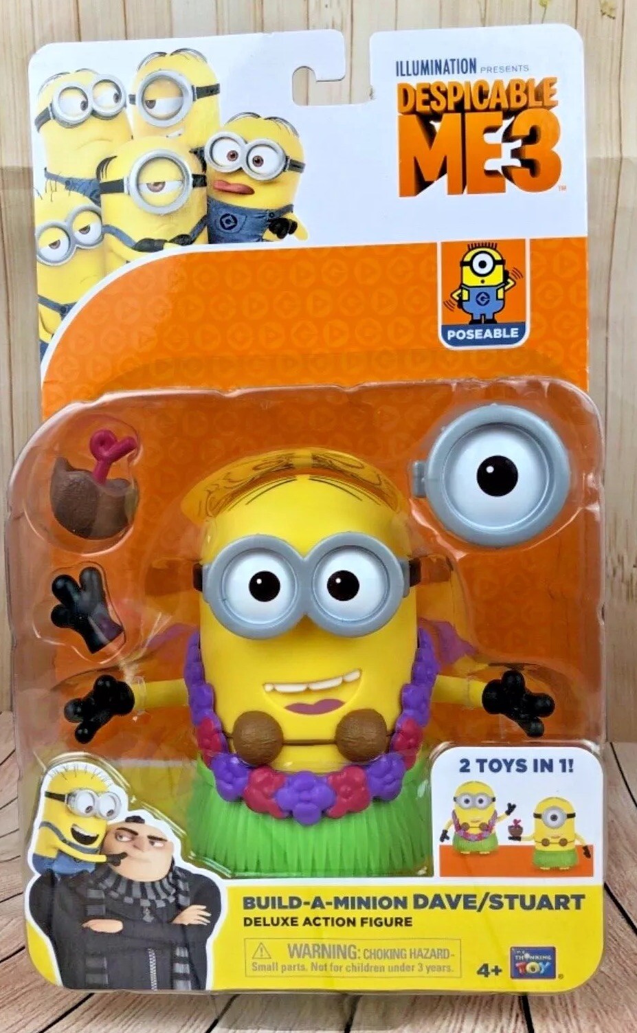 Despicable Me 3 Hula Dave/Stuart Build A Minion Deluxe Action Figure New Gift