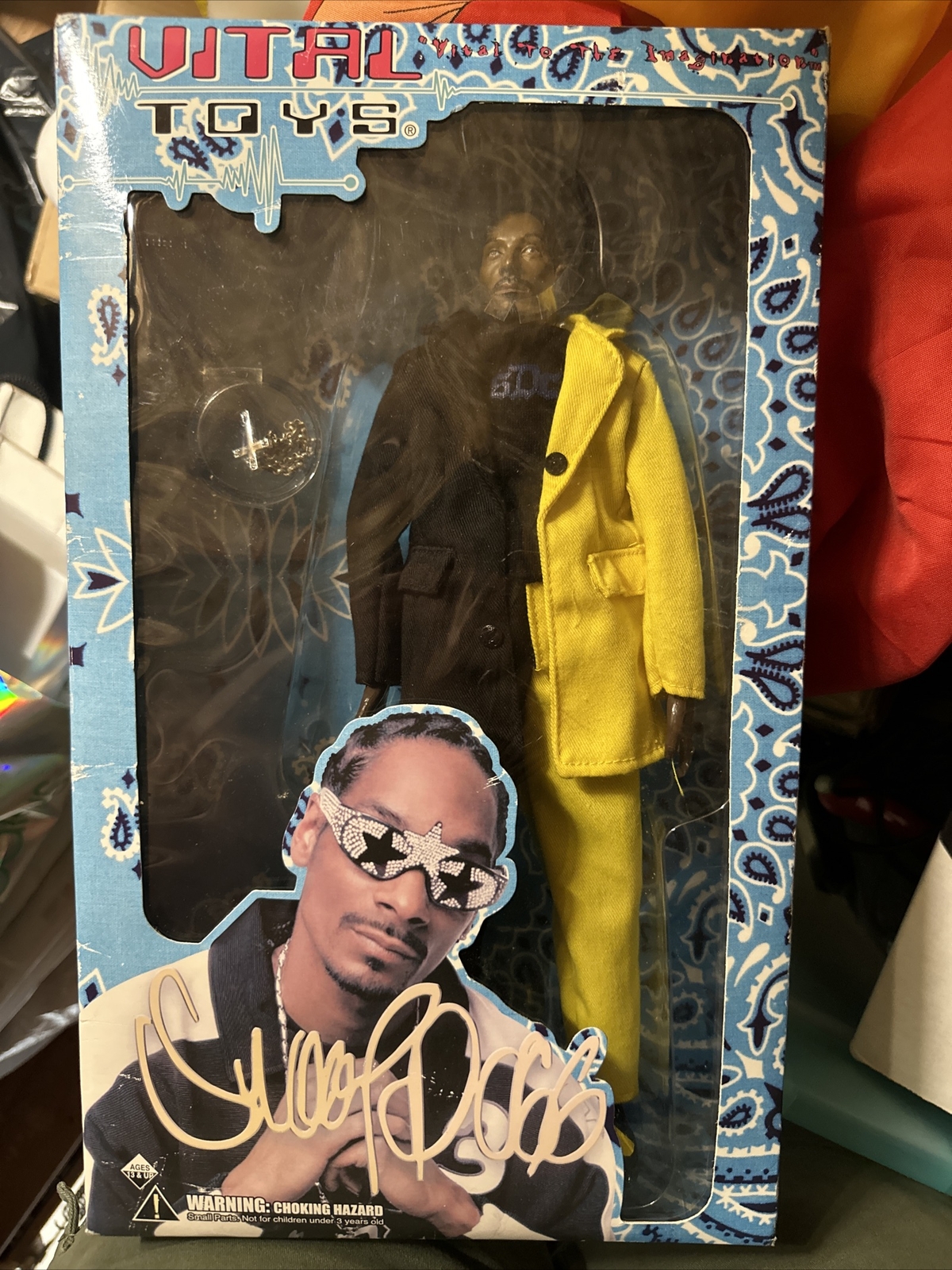 2002 Snoop Dogg Vital Toys Action Figure Rare 12″ Doll In Box Hip Hop Gold Chain