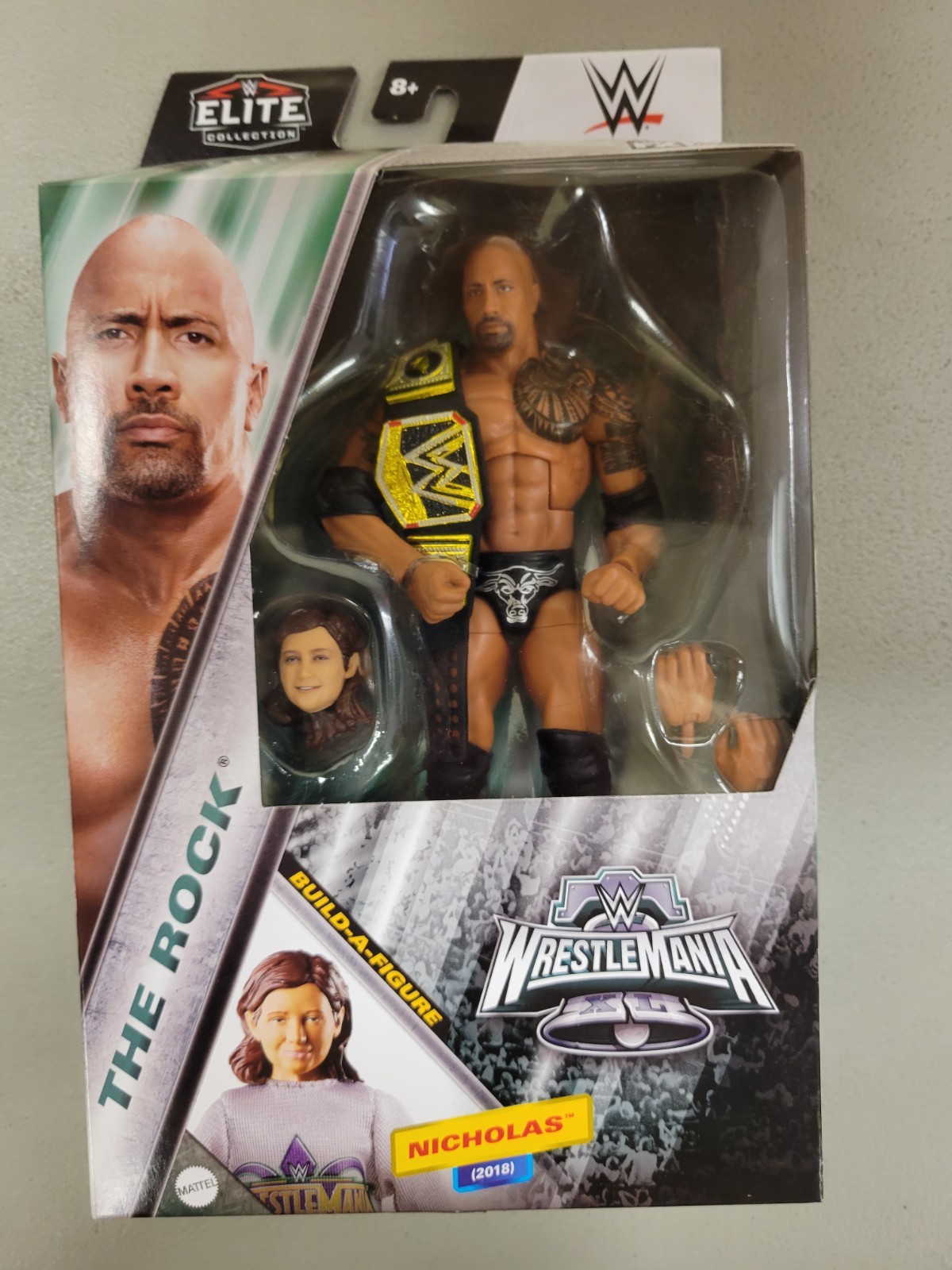 WWE Elite Collection The Rock w/ Nicholas Build a Fig Wrestlemania 2018 *