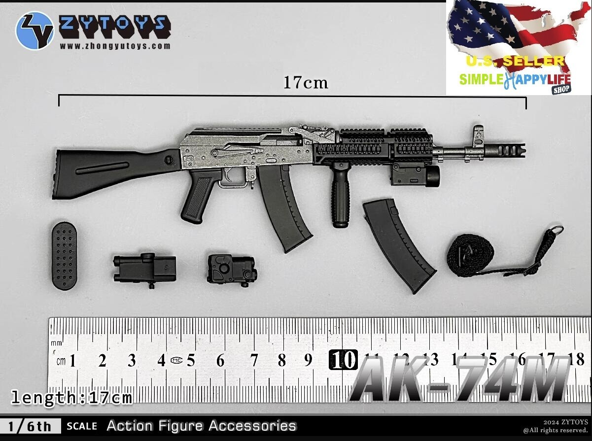 1/6 AK74M Gun Rifle Weapon Model for 12” Figure Soldier Military PHICEN ❶USA❶