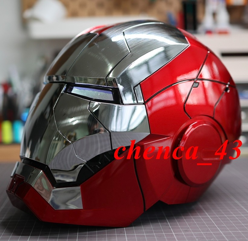 US!!! Autoking Iron Man Helmet MK5 1/1 Voice-controll Mask or Reactor Base Stand