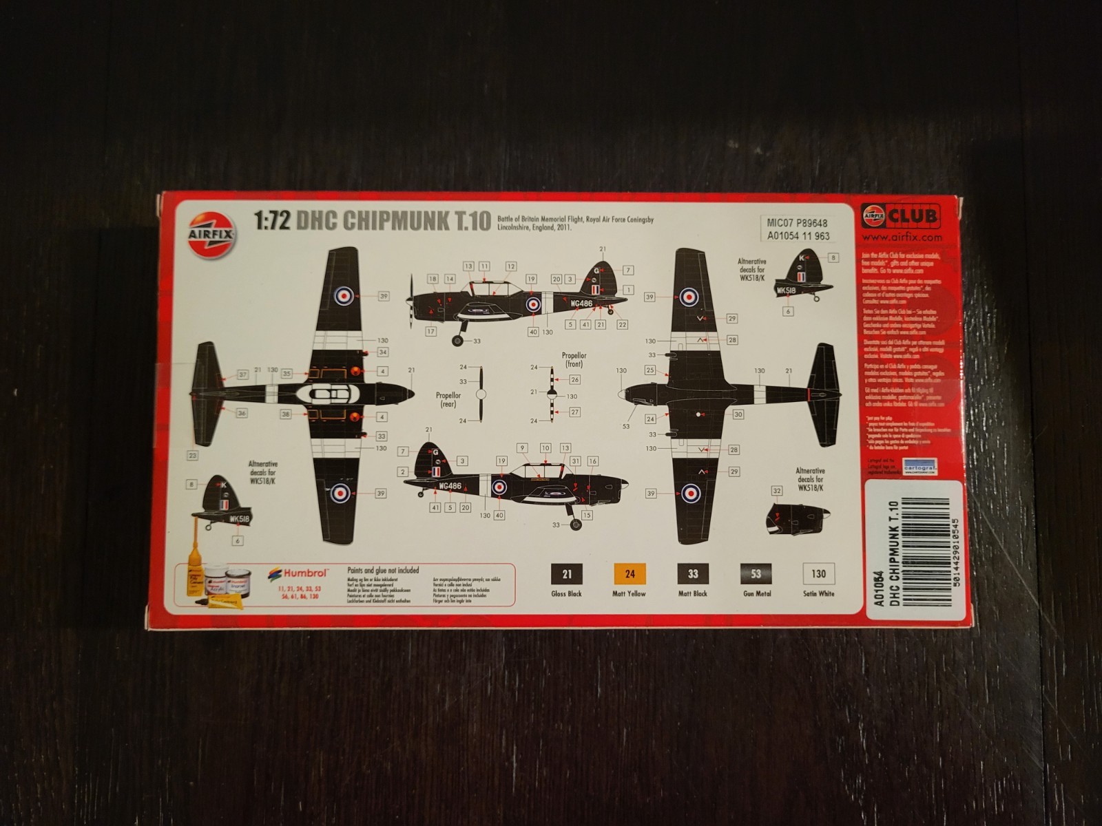 DHC Chipmunk T.10 1:72 AIR FIX Plane Model Kit MIB Sealed