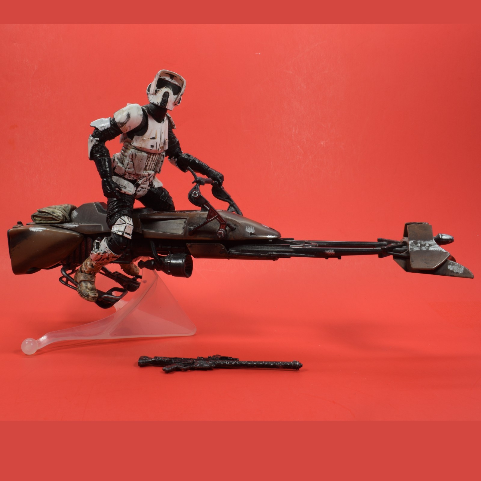 Star Wars Black Series 6″ Custom Speeder Bike & Scout Trooper ROTJ As Shown H5