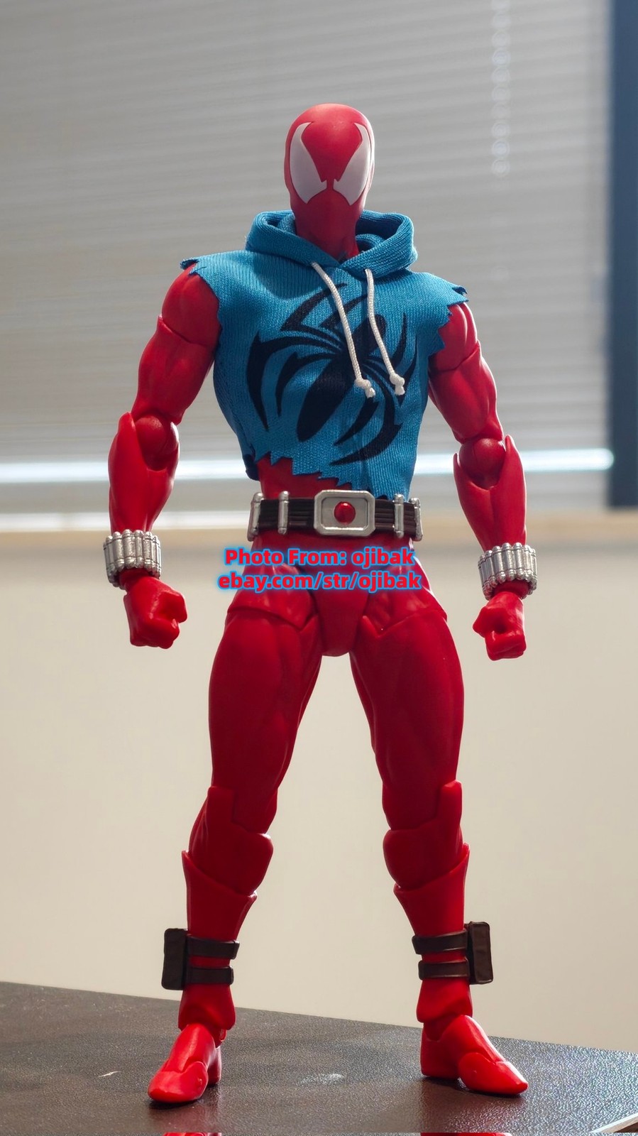Mess Toys Spider-Man Scarlet Hero Blue Cloth Battle Suit Action Figure US STOCK