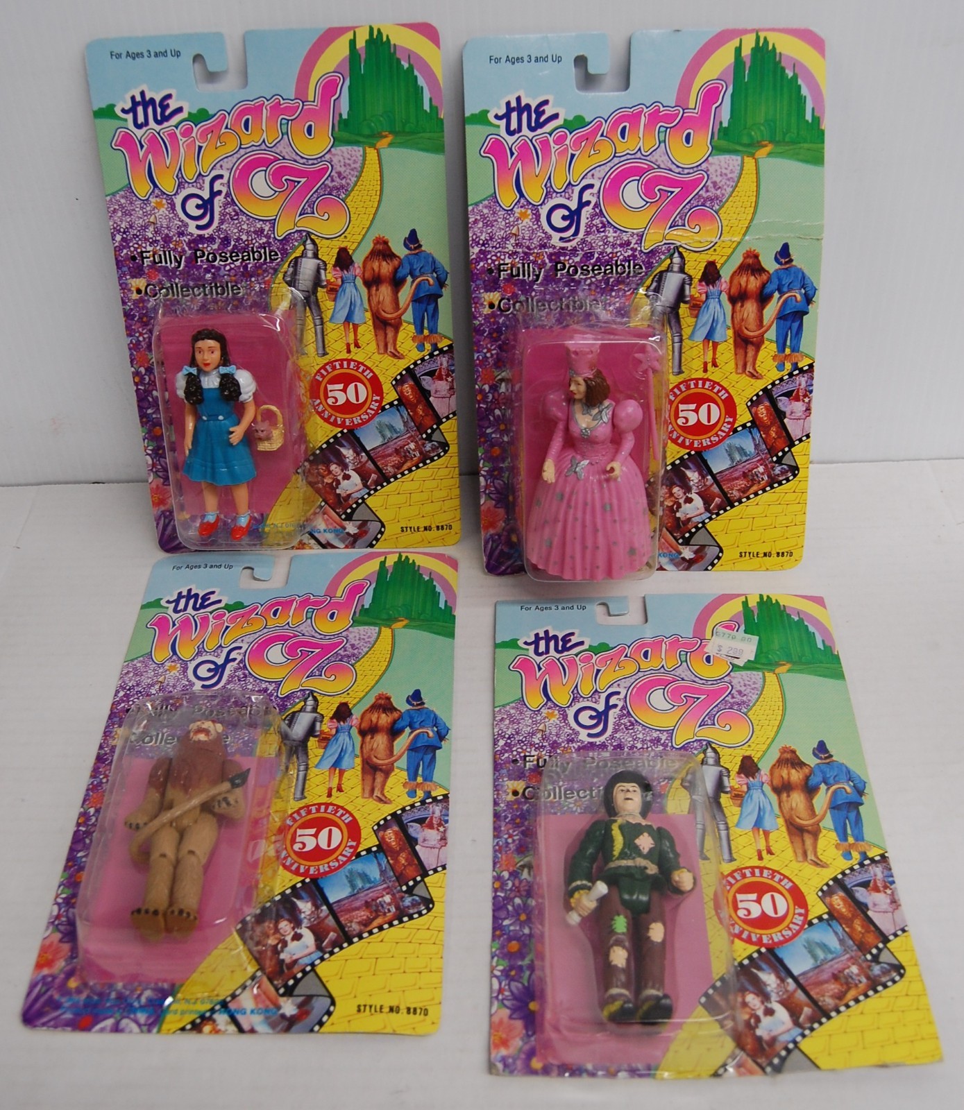 LOT OF 4 – Wizard of Oz 50th Anniversary 4″ Figures – Package Damage READ
