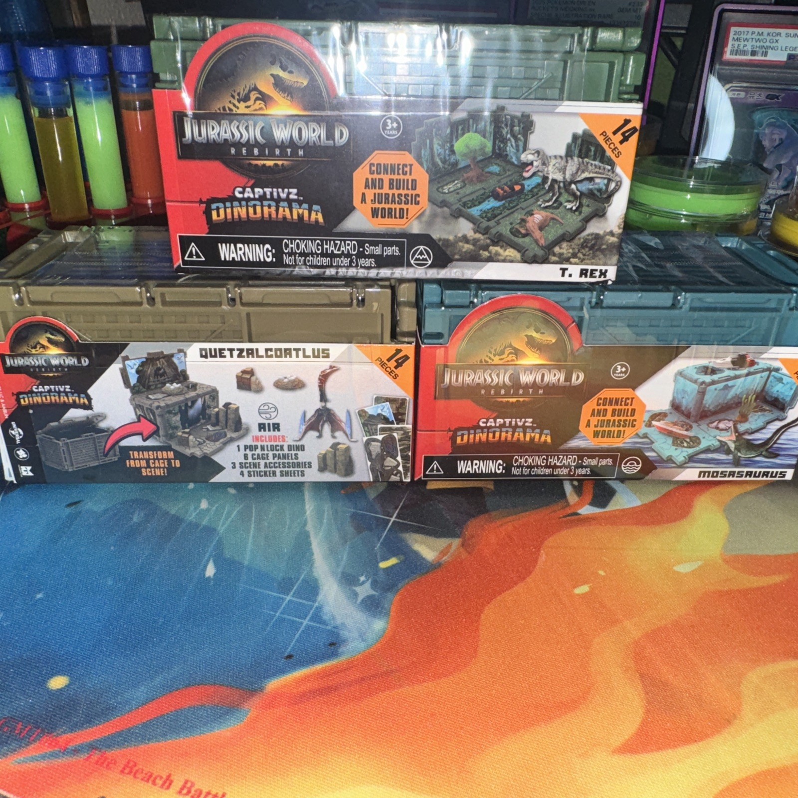 Jurassic World Rebirth Captivz Dinorama Quetzalcoatlus Mosasaurus T Rex – ALL 3