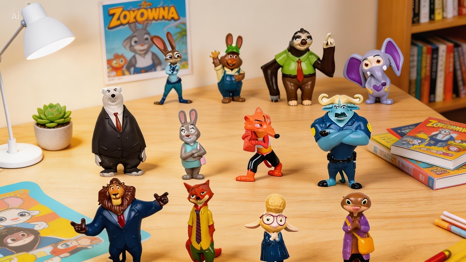 Zootopia Animals Dolls Figures Cake Topper Party Toys Gift – 12 Pcs Set 2″