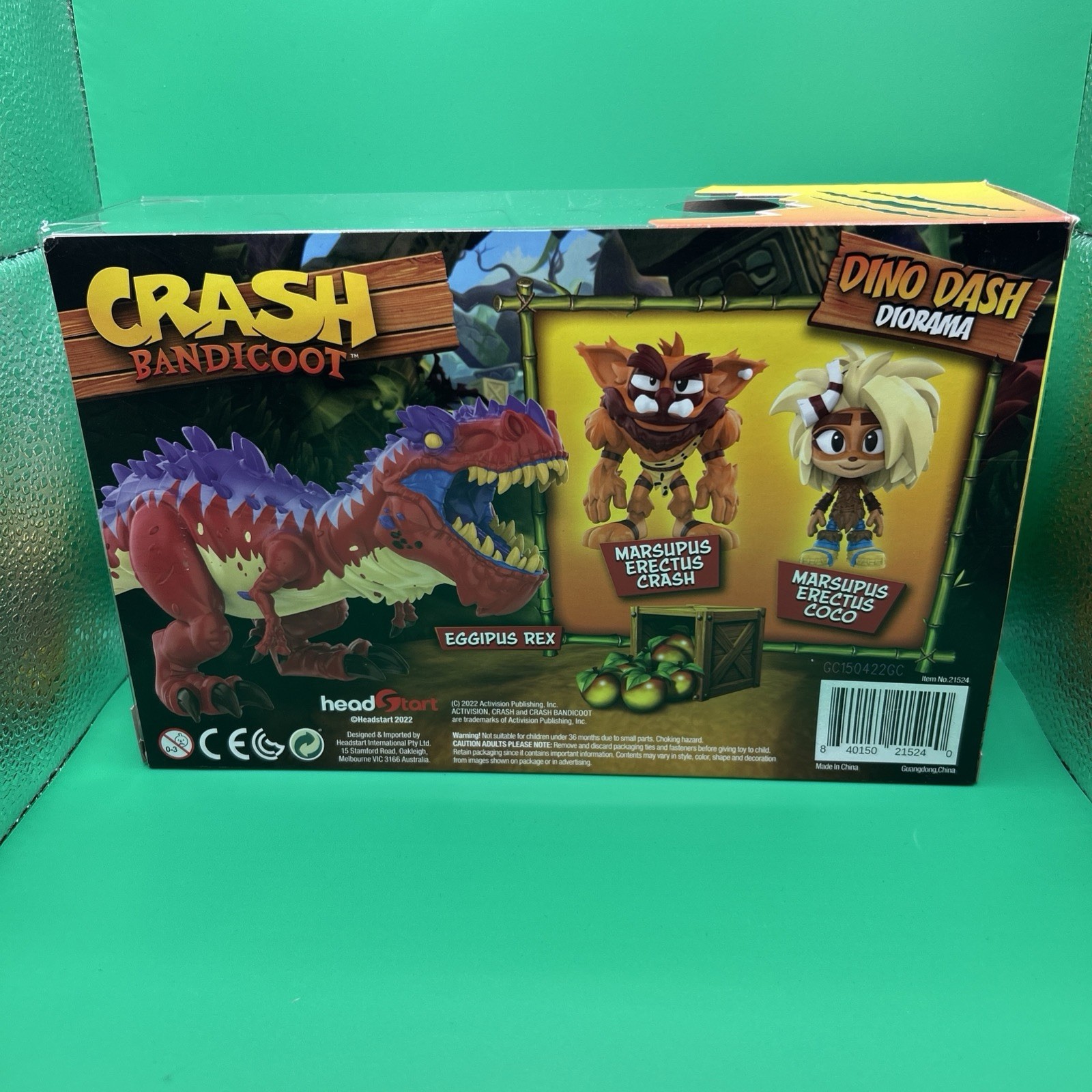 Crash Bandicoot Bandai Dino Dash Diorama Play Set Headstart Import Figures Rare