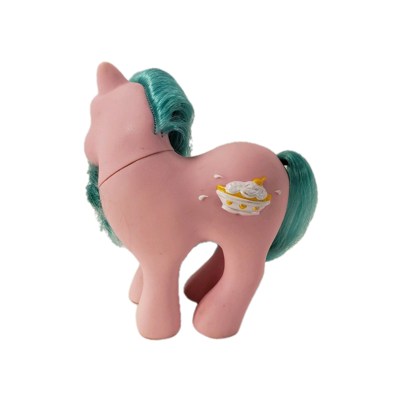 My Little Pony MLP G1 VTG Banana Surprise Sundae 3D Symbol Pink Aqua 1987 Rare