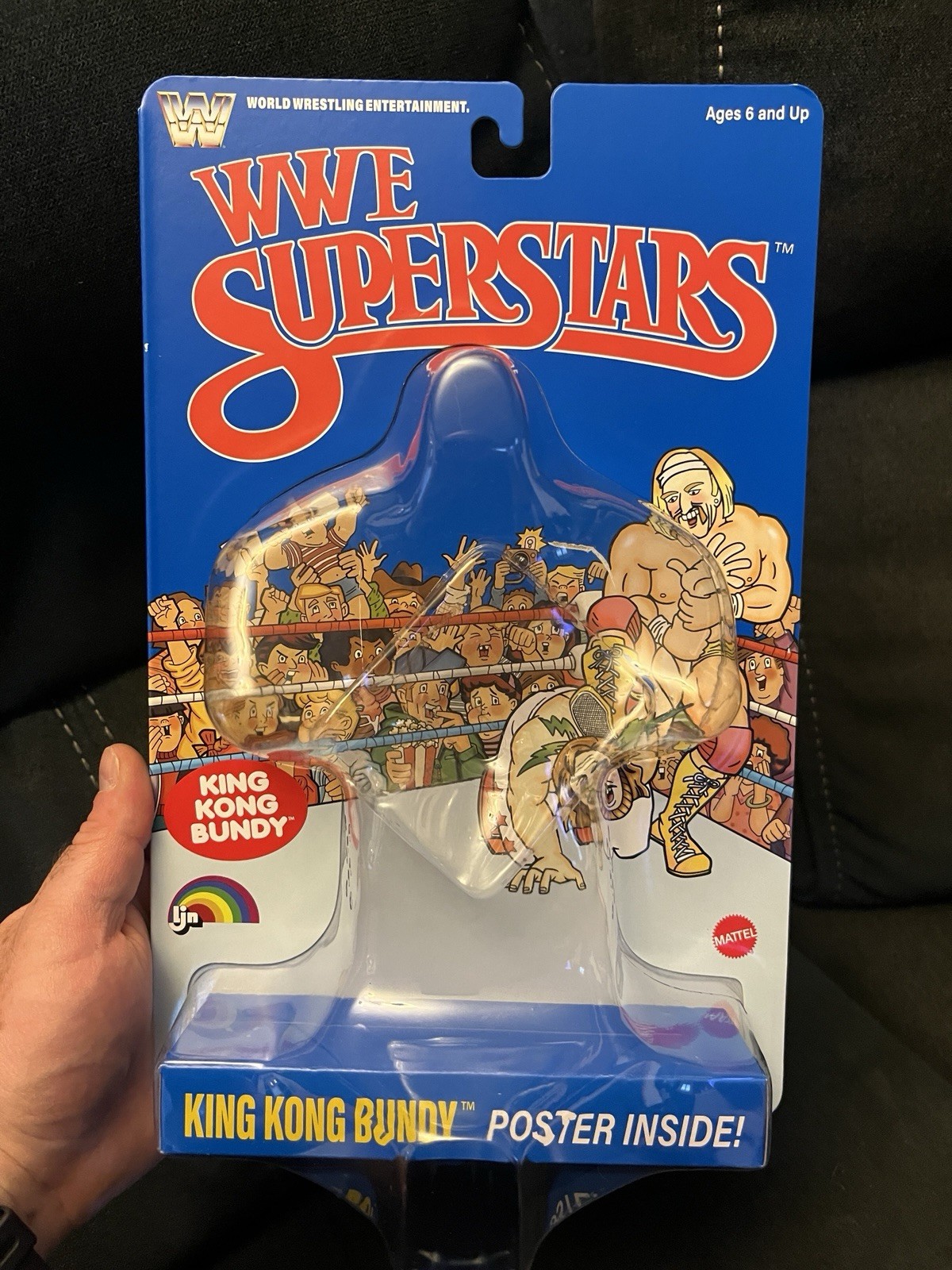 WWE Mattel LJN Superstars KING KONG BUNDY Figure CARDBACK POSTER ONLY wwf hasbro
