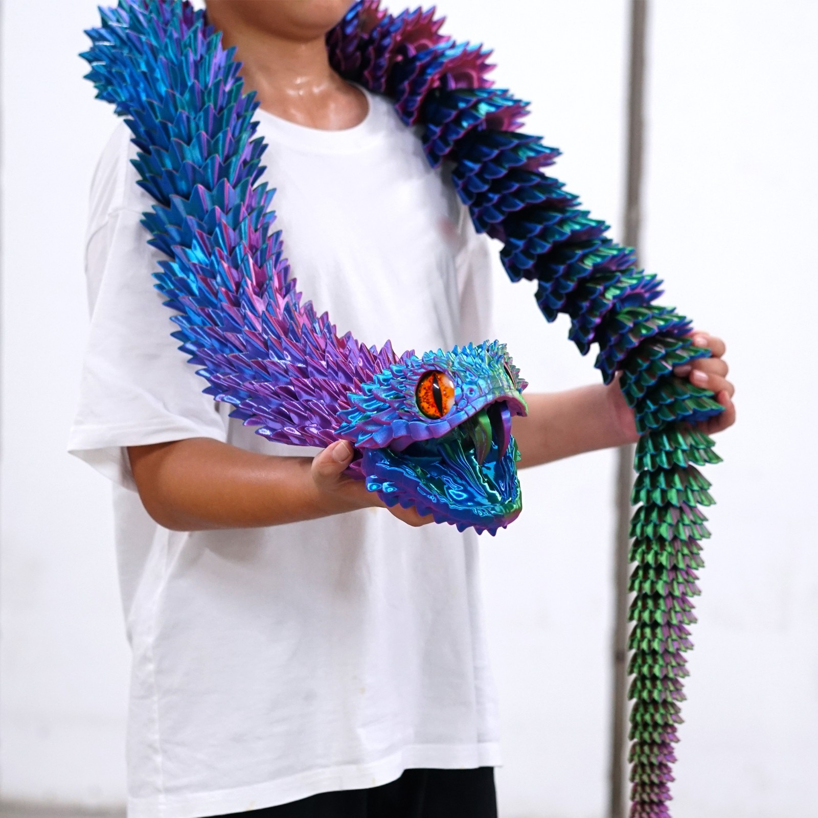79inch 3D Printed snake Model,Articulated Animals figure,Fidget Toys Home Decor