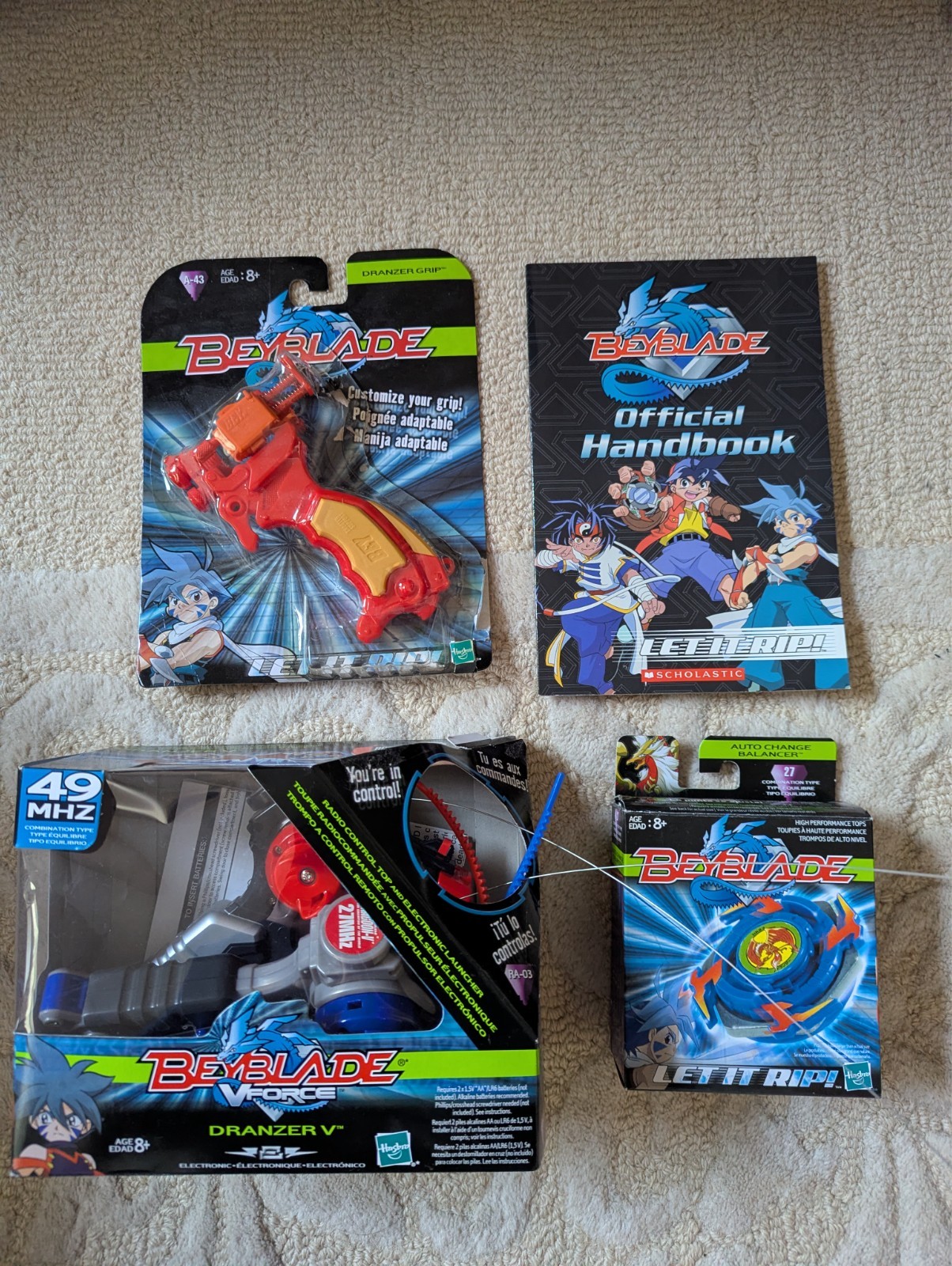 Beyblade V Force Dranzer & Dragoon (3) plus Grip and Book 2002