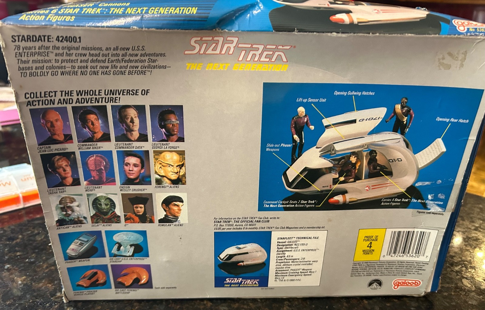 1989 Star Trek The Next Generation Shuttlecraft Galileo Galoob New In OPENED Box