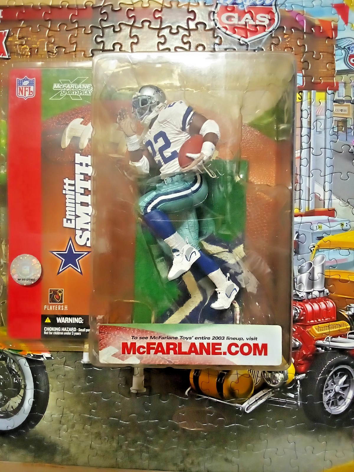 **ERROR NO NAME** 2003 McFarlane Dallas Cowboys RB Emmitt Smith 7″ Figure