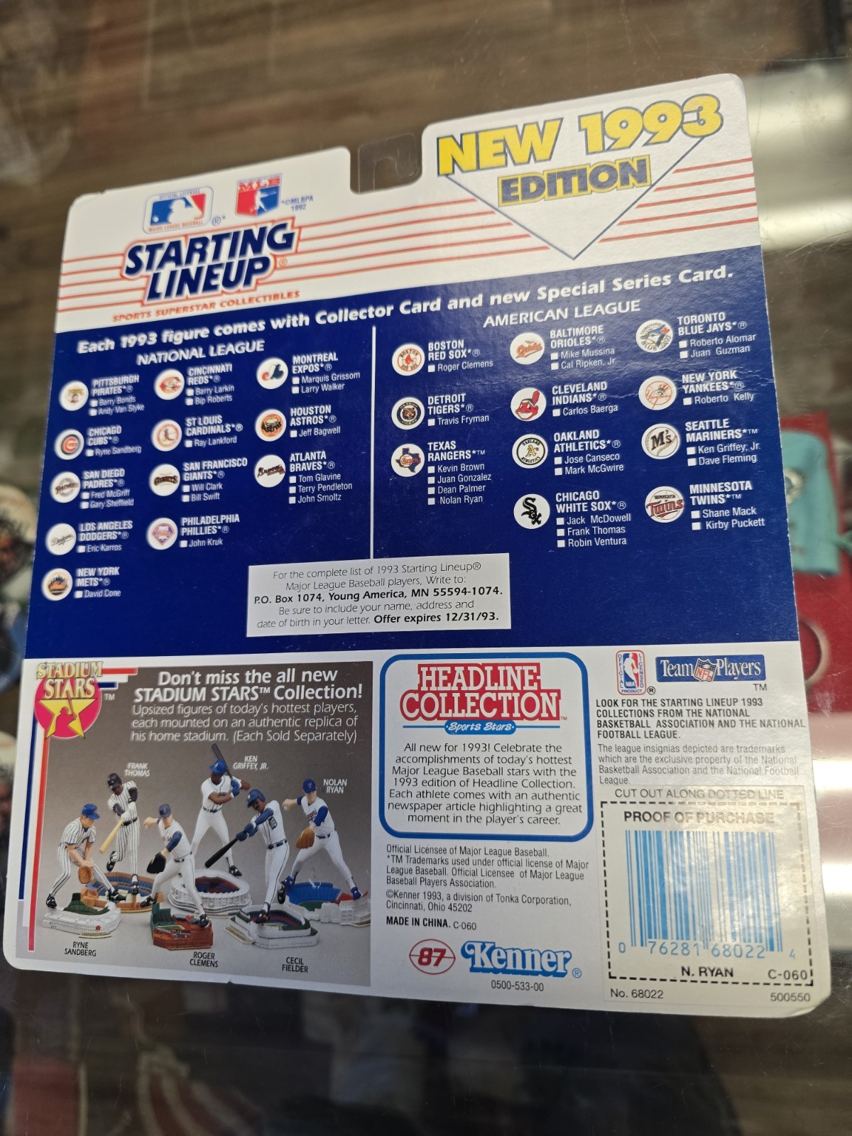 Nolan Ryan 1993 Starting LineUp/Kenner #34 Texas Rangers