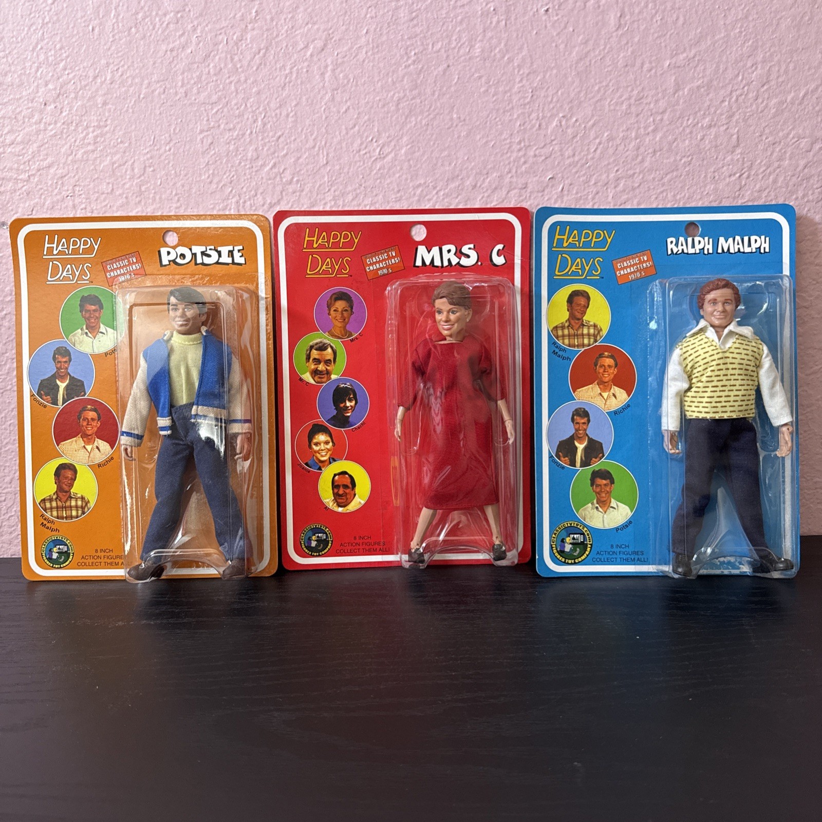 Happy Days Classic Tv Characters 1970s Potsie-Mrs.C-RalphMalph 8in Figures 2004