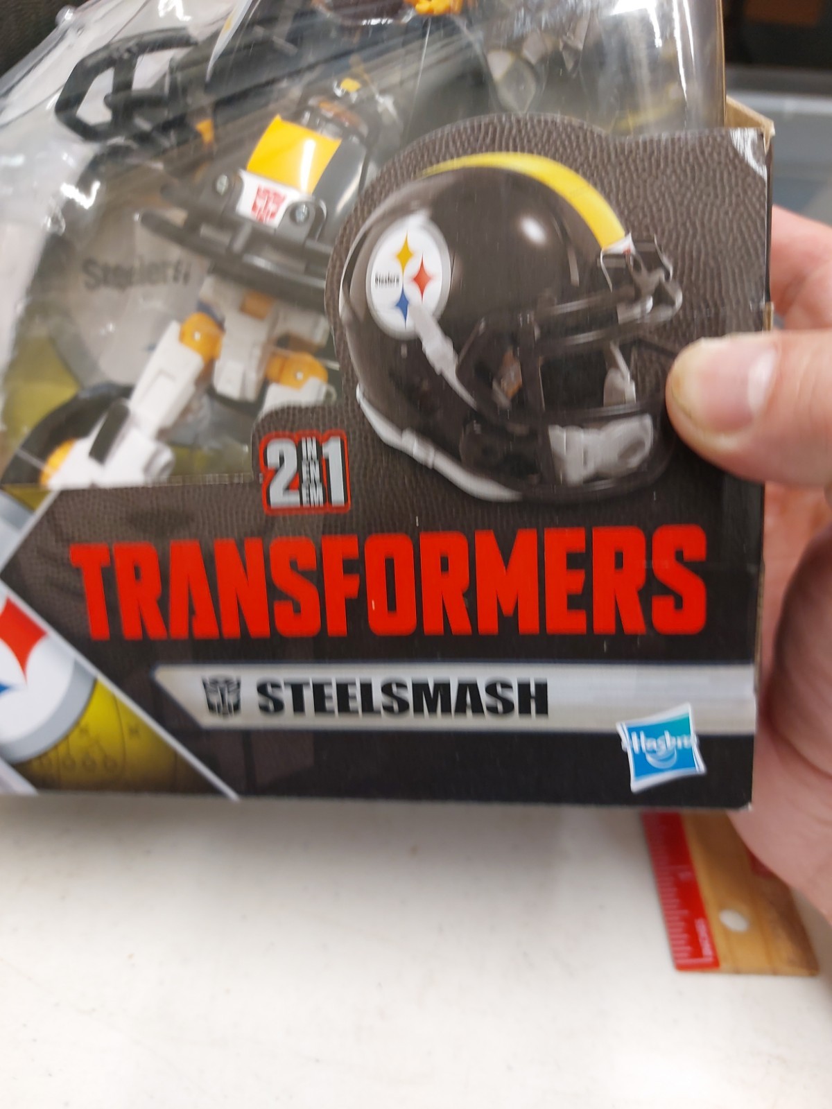 Hasbro Transformers X NFL Pittsburgh Steelers Steelsmash Action Figure Helmet R