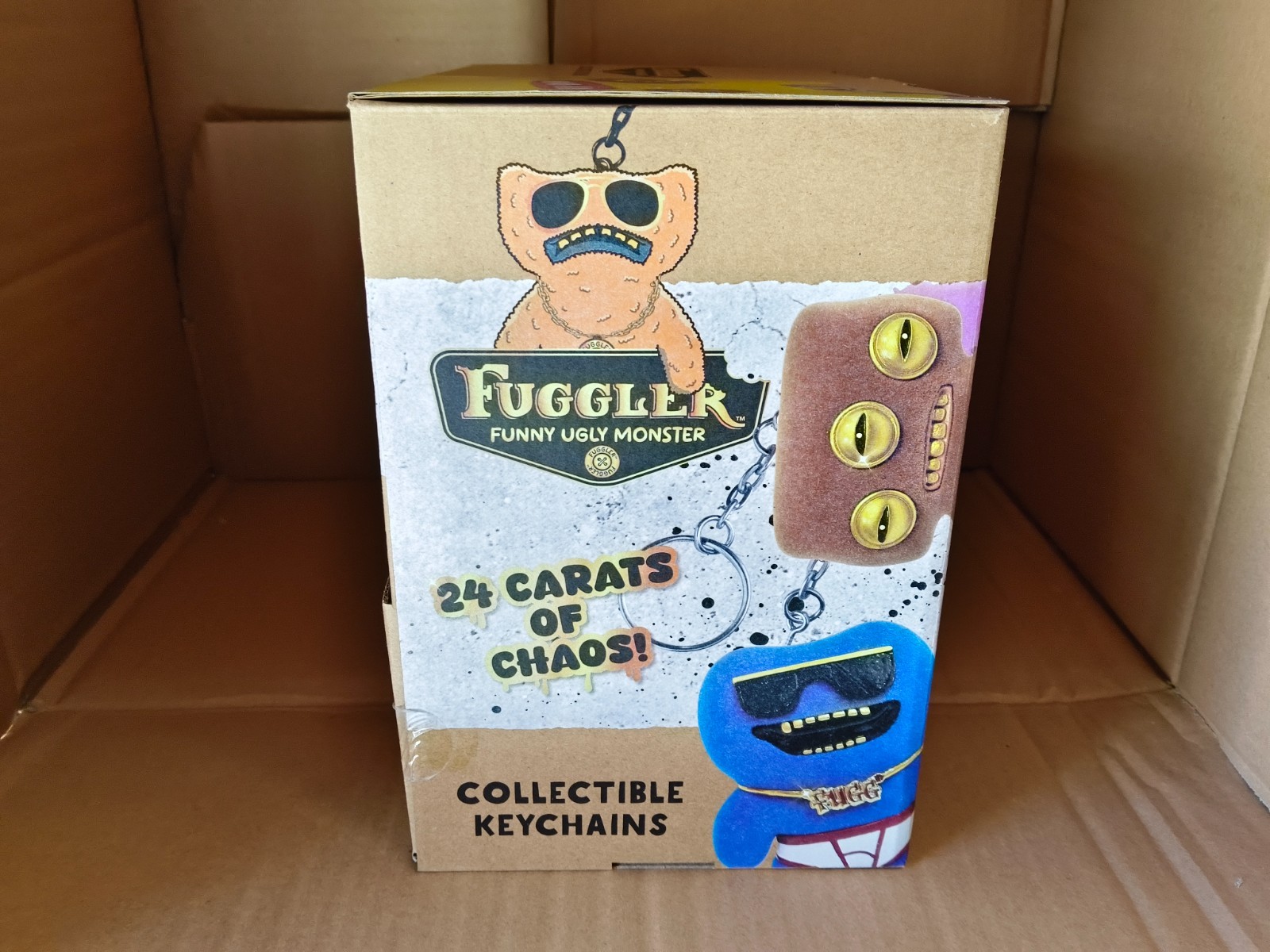 Lot Of 4 Pieces Fuggler Funny Ugly Monster Collectible Keychains Gold Edition