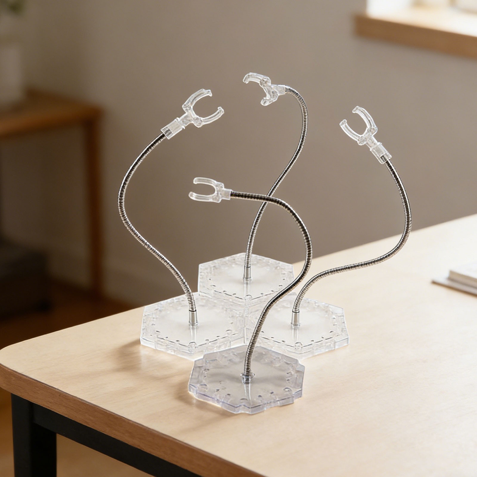 4PCS Clear Action Figure Stand Action Display Holder Metal Support Arm
