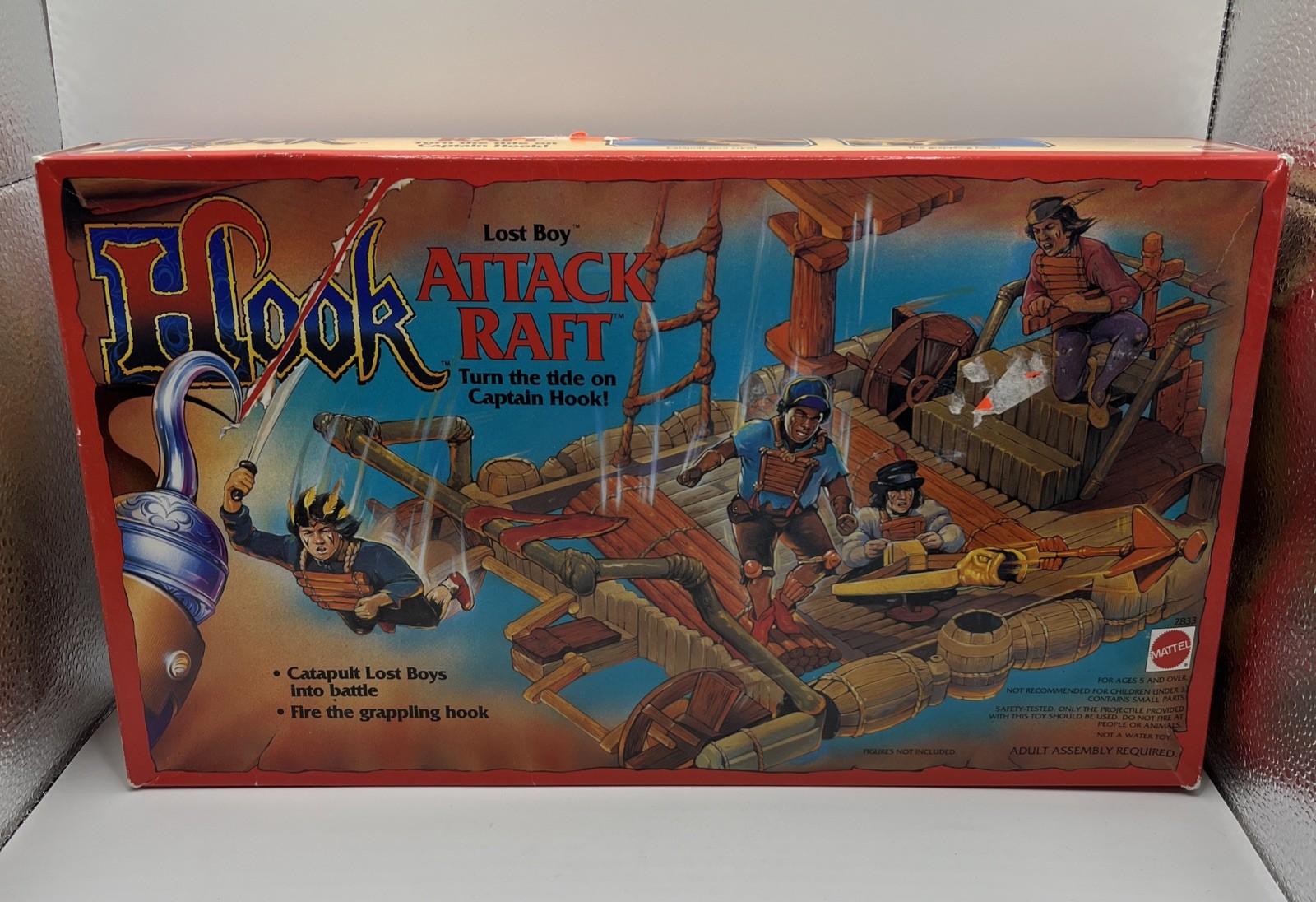 Hook Lost Boy ATTACK RAFT W/ Catapult & Grappling Hook #2833 Mattel 1991 MISB