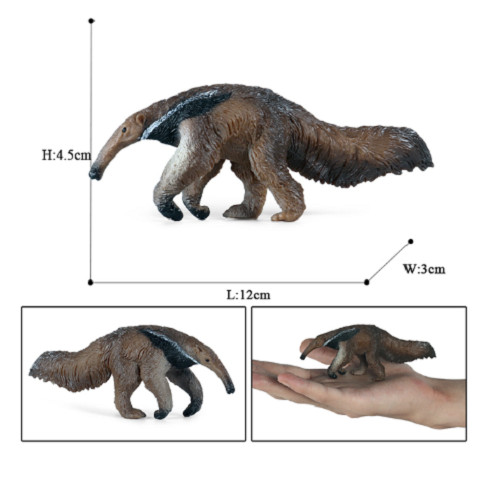 12cm Mini Anteater PVC Toy Wild Animal Figure Doll Kids Gift