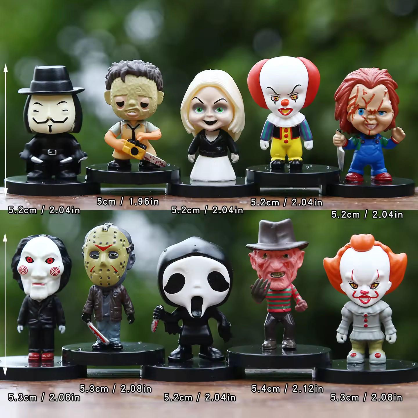 10PCS Horror Character Figure Set PVC Collectible Halloween Toys