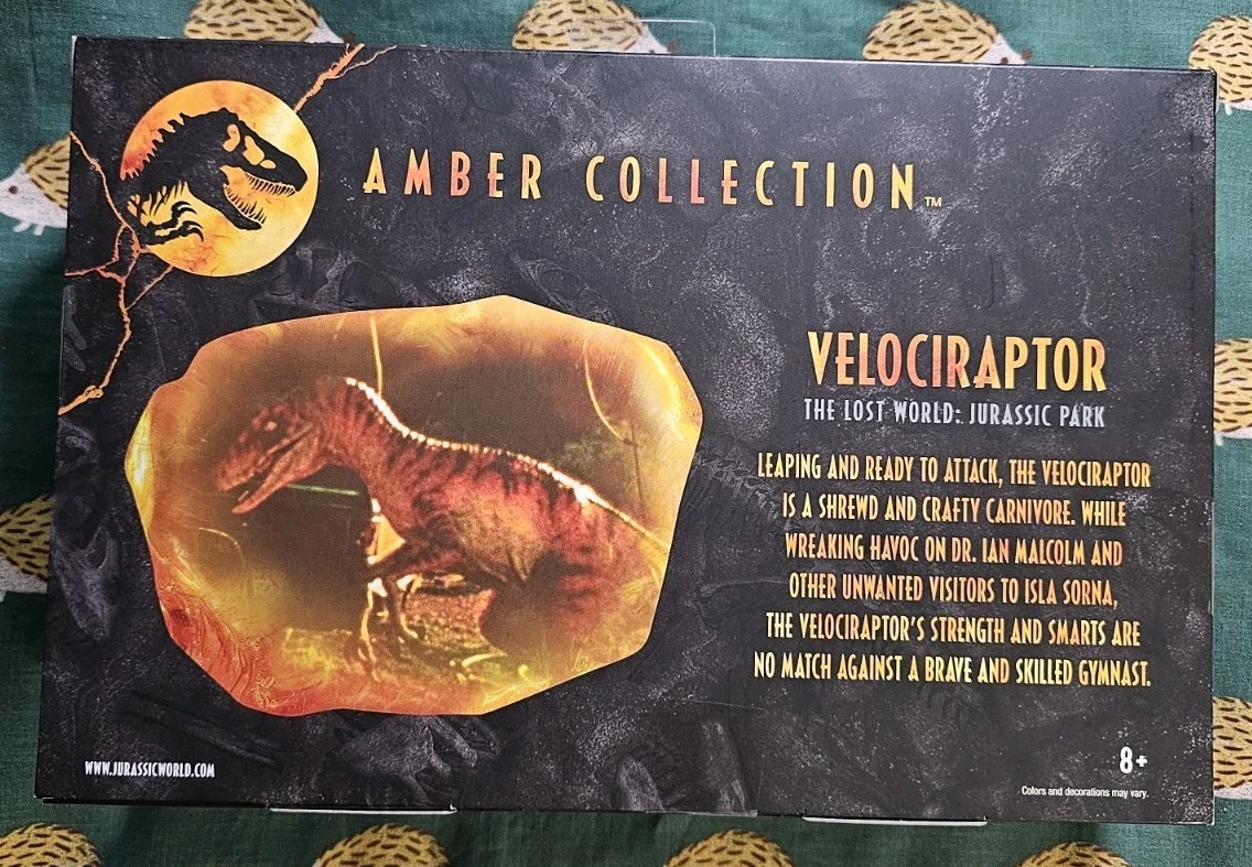 New Jurassic Park Amber Collection VELOCIRAPTOR The Lost World Action Figure