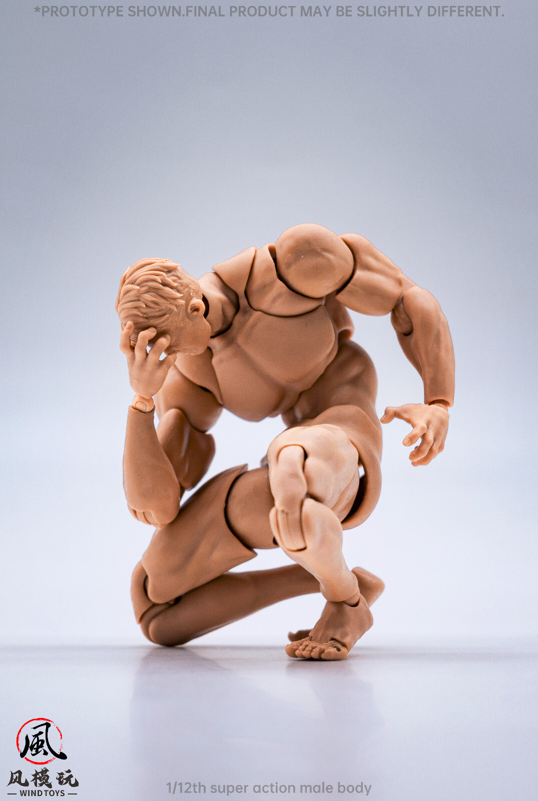US Stock Wind Toys 1/12 Pale Skin Flexible Man Jointed 6″ Male Figure Head Body
