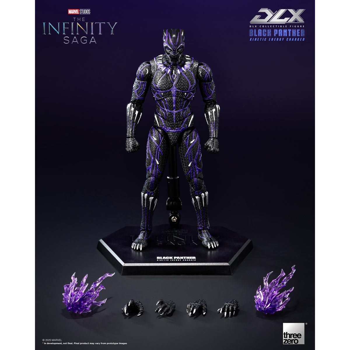 Threezero Marvel Infinity Black Panther Kinetic Energy Charged DLX Action Figure