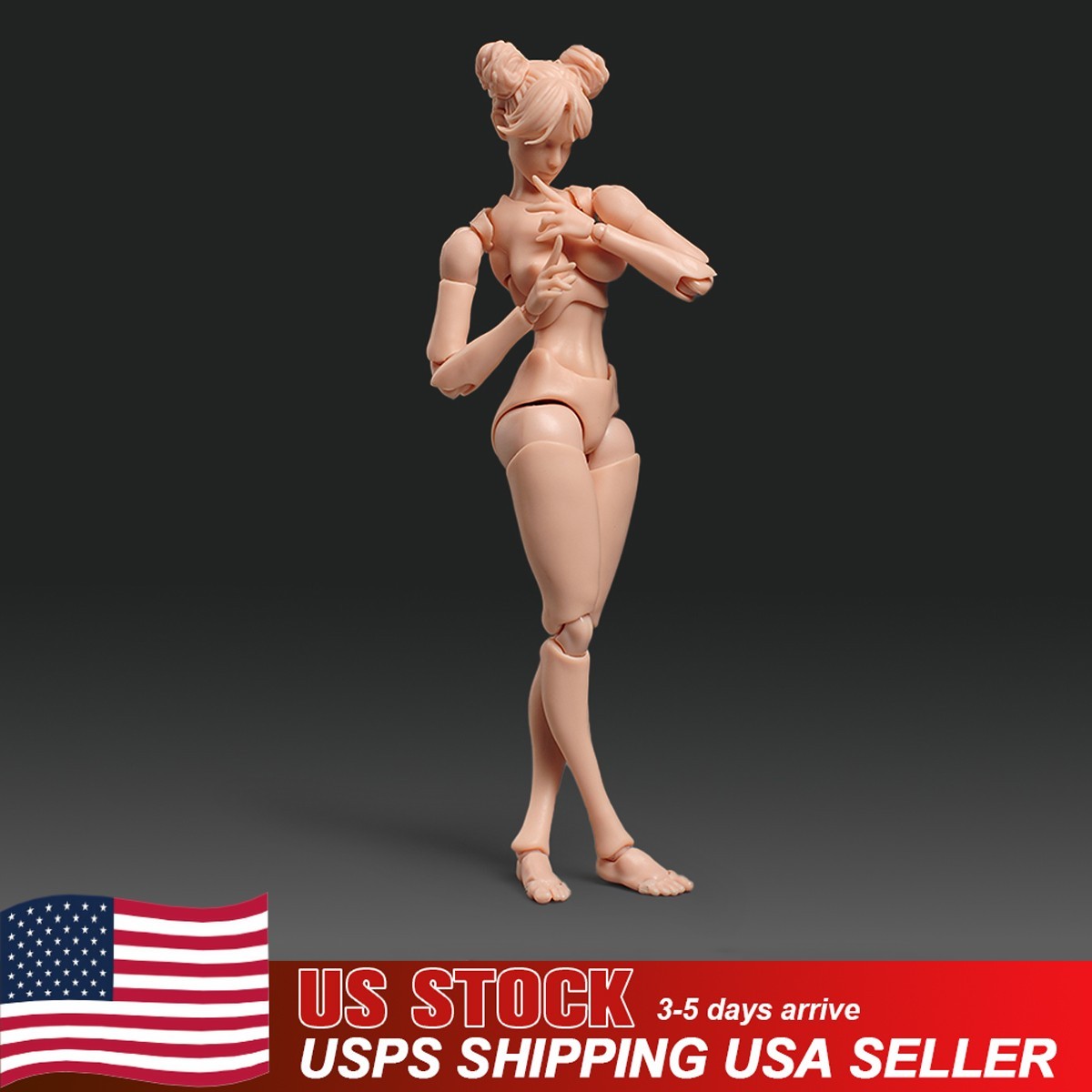USA Romankey 1/12 Super Flexible PVC Pale Skin Female Action Figure Body Model