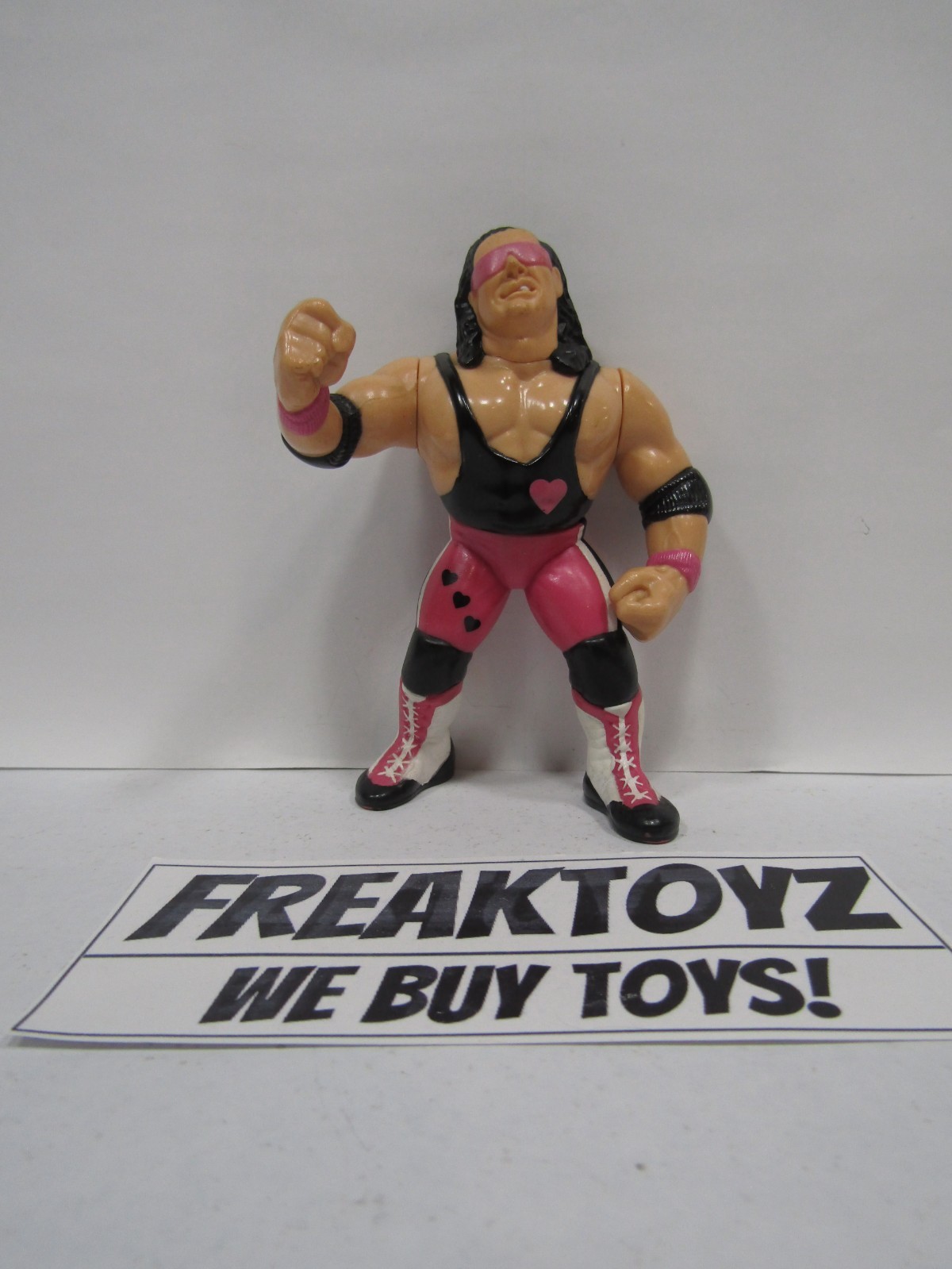 1991 WWF Hasbro Bret Hart Pink Heart Series 4, Not Packaged Figure Only
