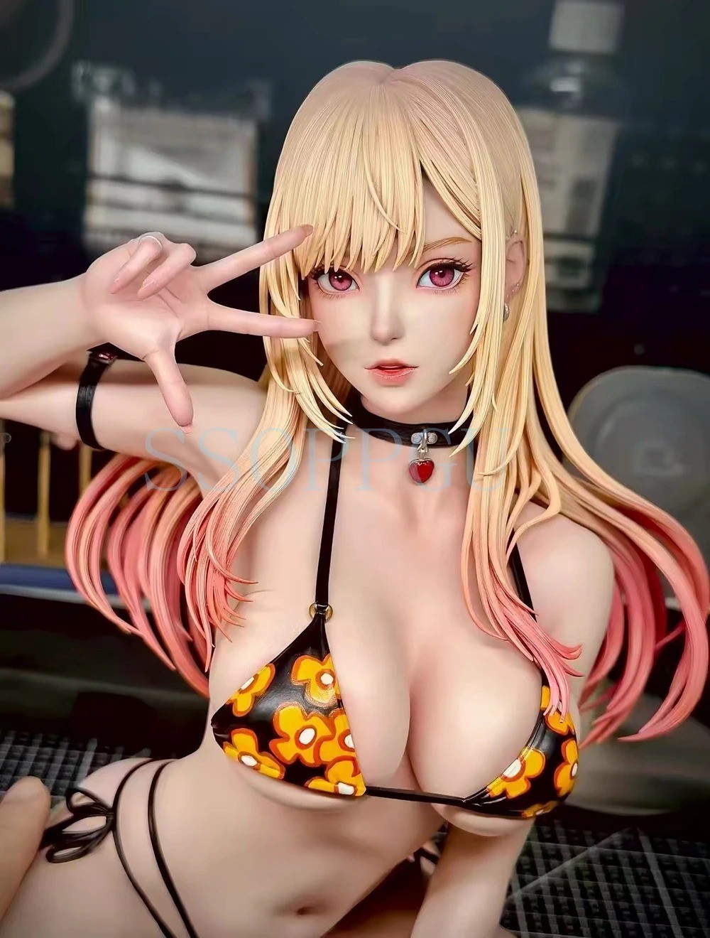 Anime Figure Inspired by Kitagawa Swimsuit 30cm PVC Model Doll Two Heads Display