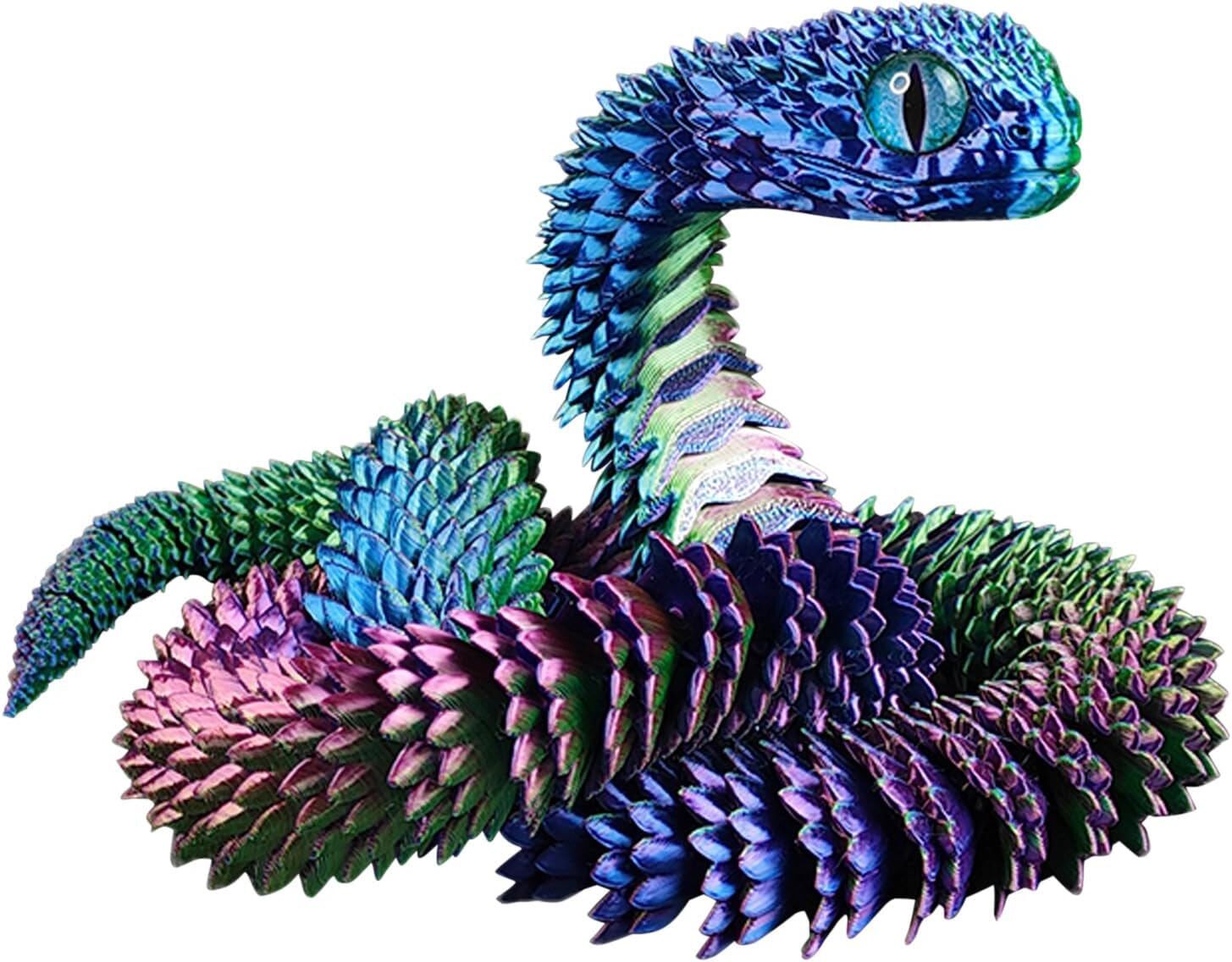 3D Printed Animals Snake Viper Snake Flexible Snake Fidget Toys Desk Decor Gifts