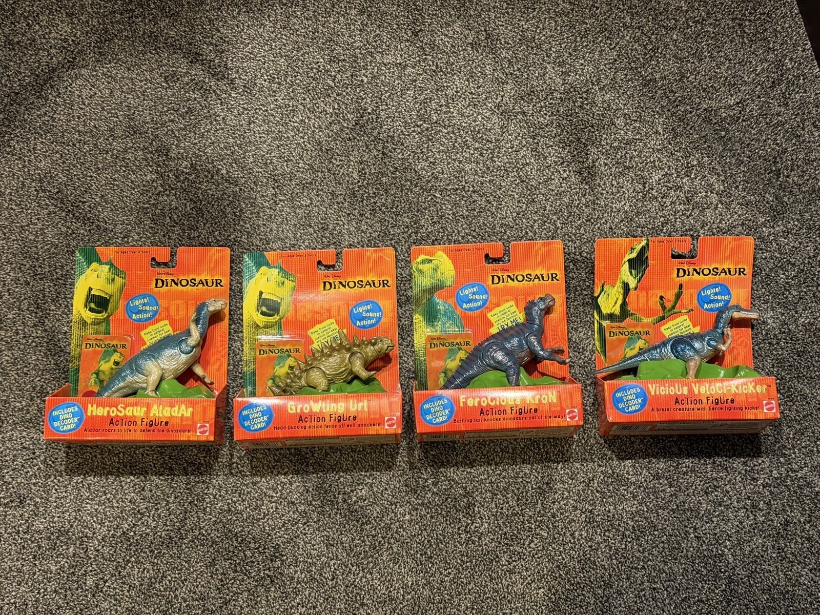 Disney’s Dinosaurs Lot Of 4 Aladar, Growling URL, Feroclaus Kron, & Vicious Bell