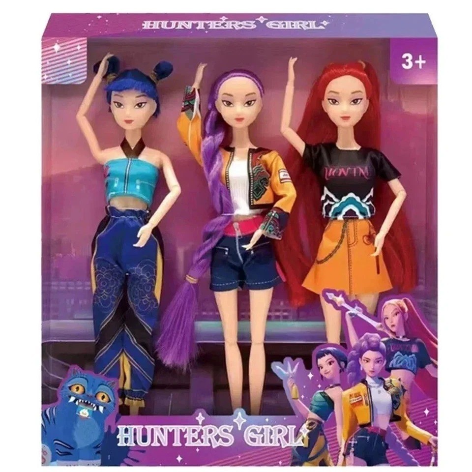 Kpop Devil Hunters Dolls Cosplay Collectible Figure Toy Anime 3 Doll Set**