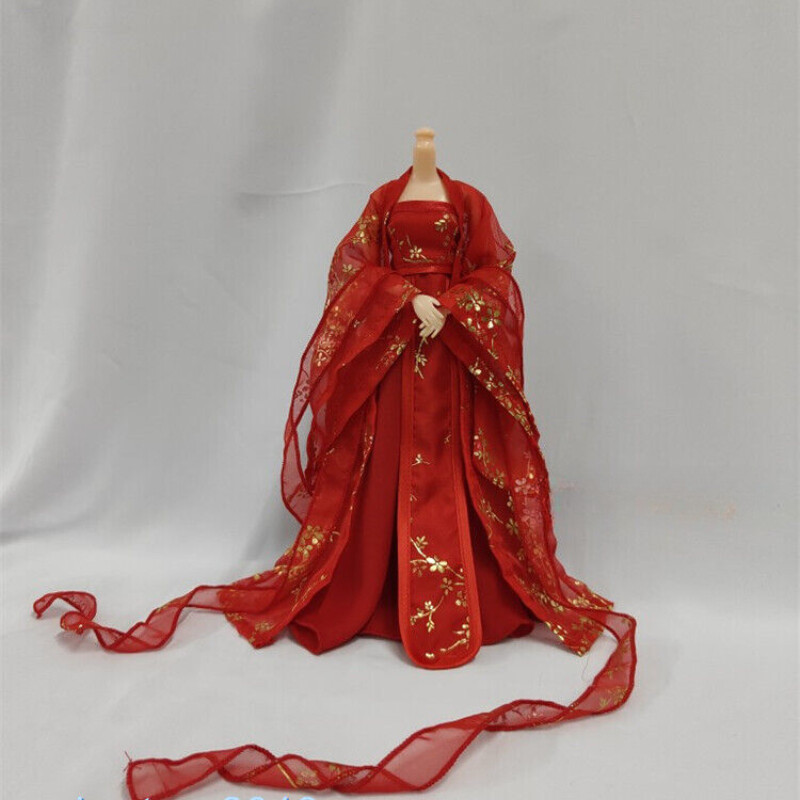 1/6 Scale Soldier Toy 12″ Female Red Dress Clothes Action Figure Outfit Decor