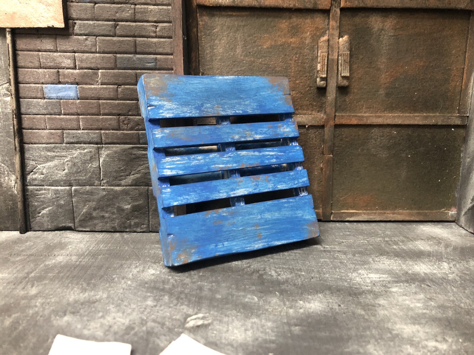 1:12 Scale Blue Pallet Prop Diorama Action Figure Photography