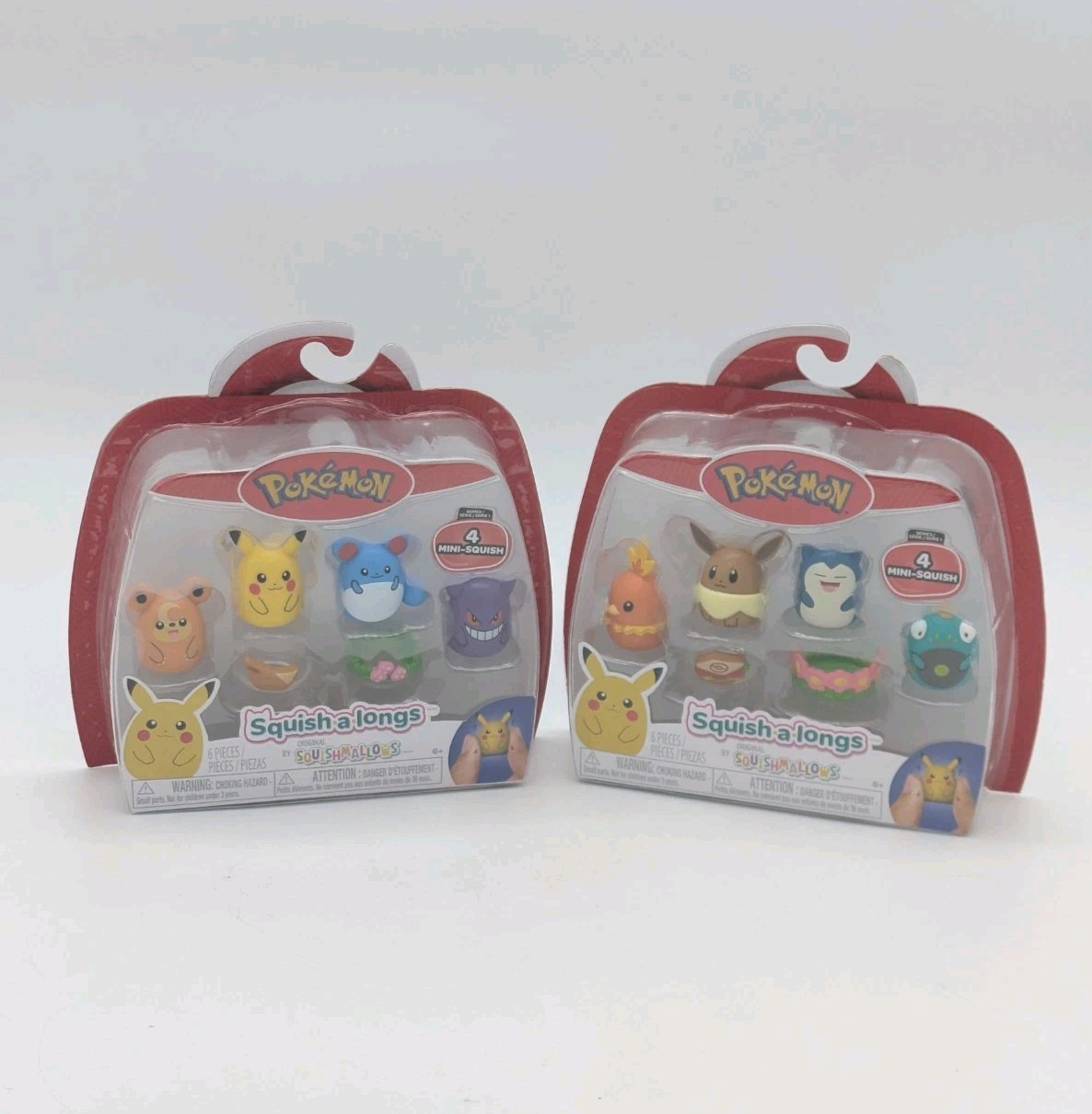 Pokémon Squishalongs Series 1 Mini Squish Complete Set of both packs 8 total sqs