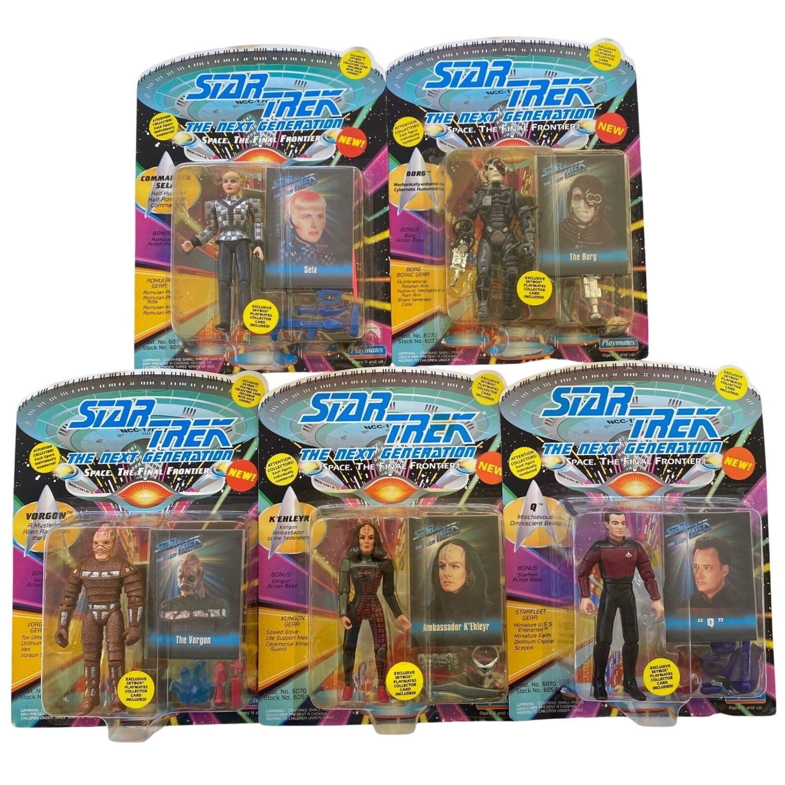 Playmates Star Trek Action Figure Lot Commander Sela Borg Vorgon K’Ehleyr & Q
