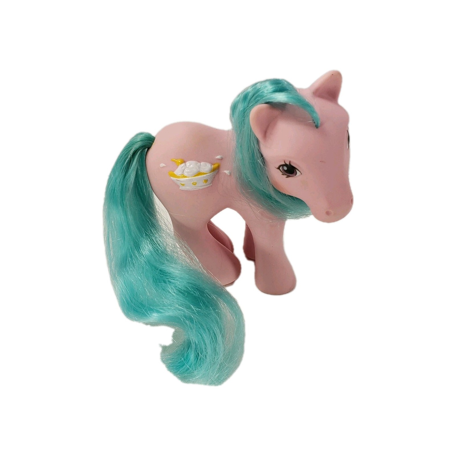 My Little Pony MLP G1 VTG Banana Surprise Sundae 3D Symbol Pink Aqua 1987 Rare