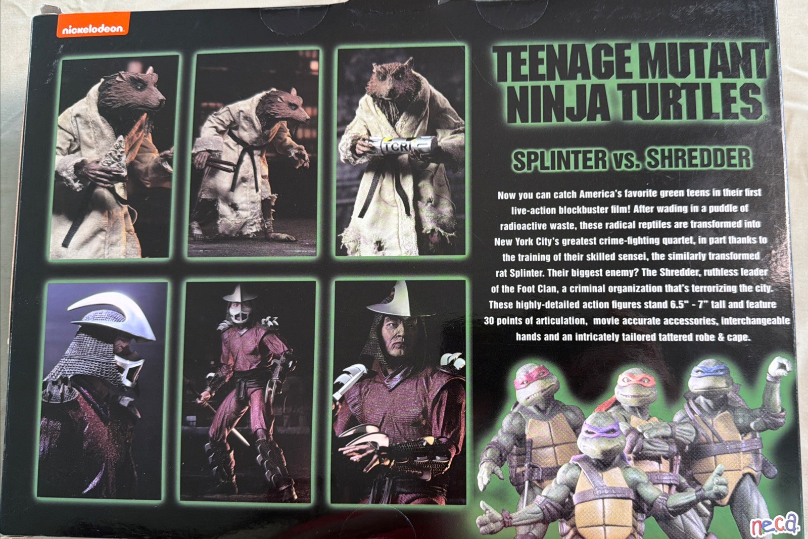 NECA TMNT Movie Splinter and Shredder 2pack Teenage Mutant Ninja Turtles New