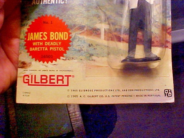 Original 1965 James Bond 007 Secret Agent Gilbert Plastic Figure New Old Stock